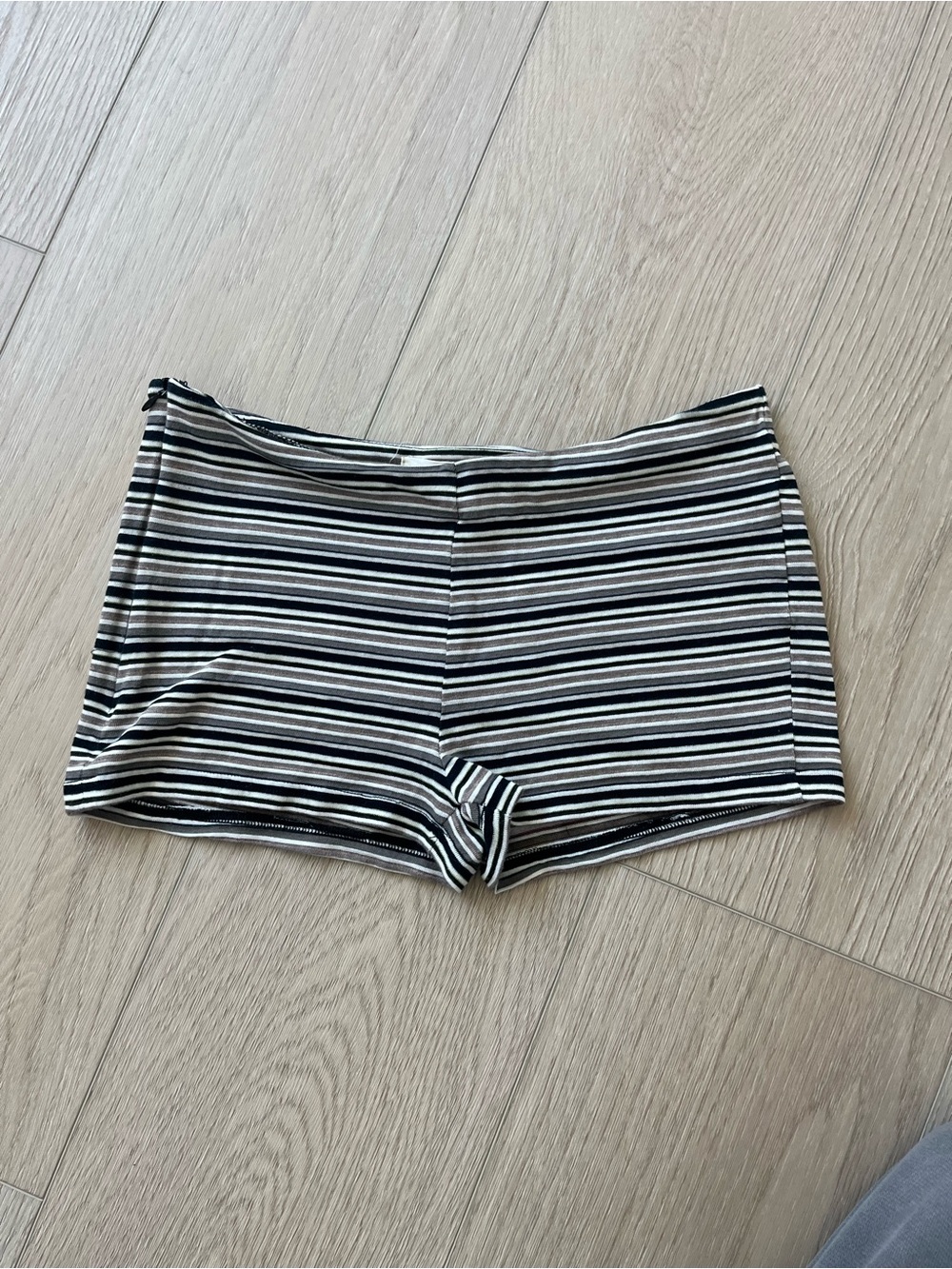 Striped Black & White micro Shorts -